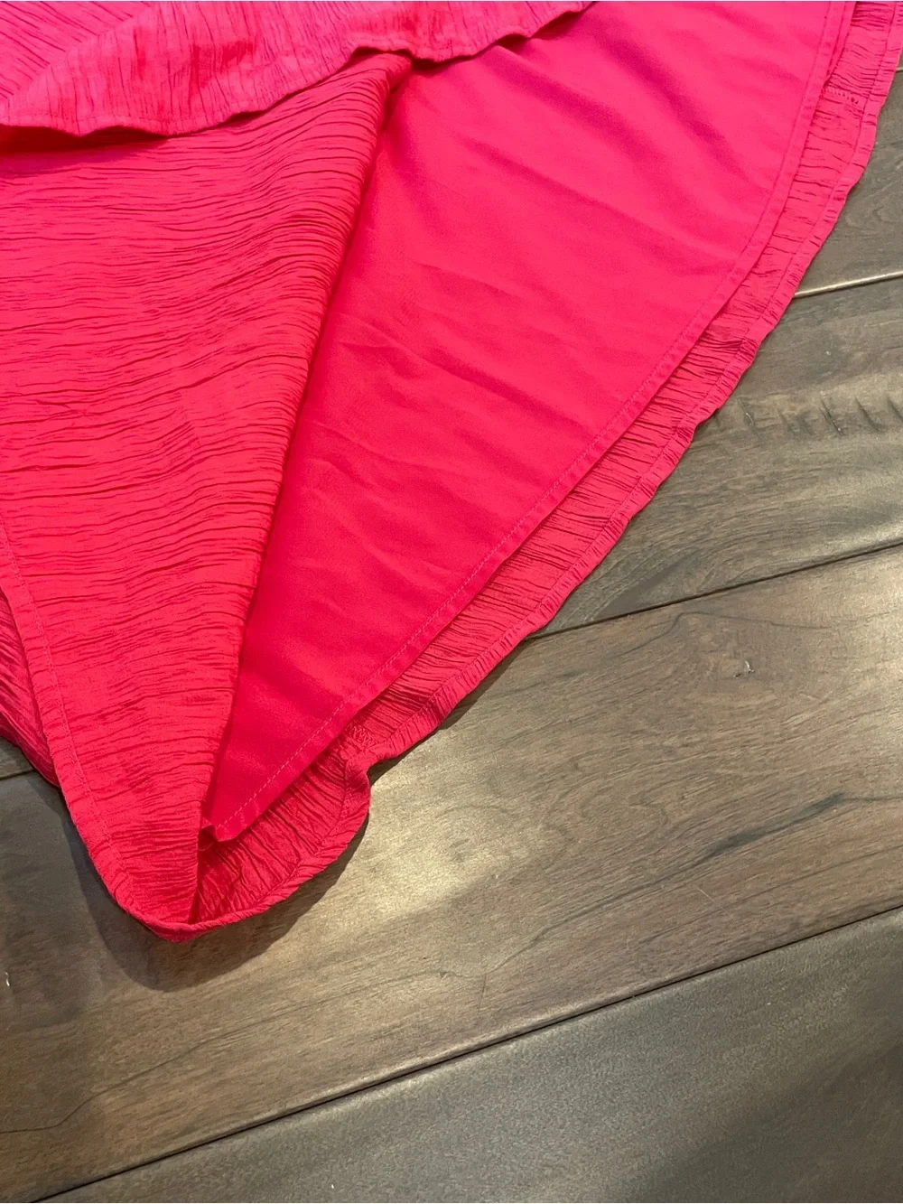 Abercrombie & Fitch Dark Coral Crinkle Textured Maxi Dress - Size XS Petite